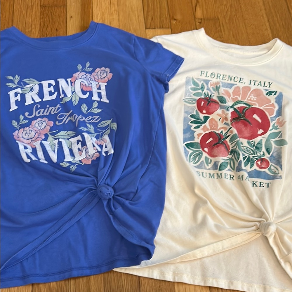 Abercrombie Kids tie front tee shirts. Size 11/12